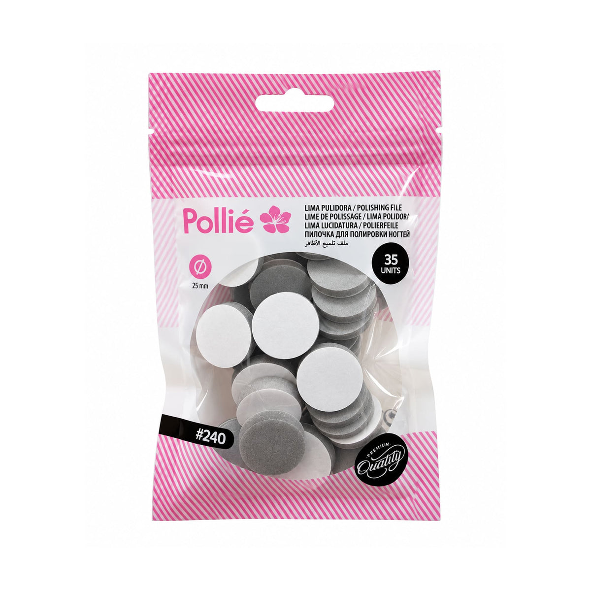 Limas Pulidoras Adhesivas Pollié Grano 240 – 25 mm | 35 uds.