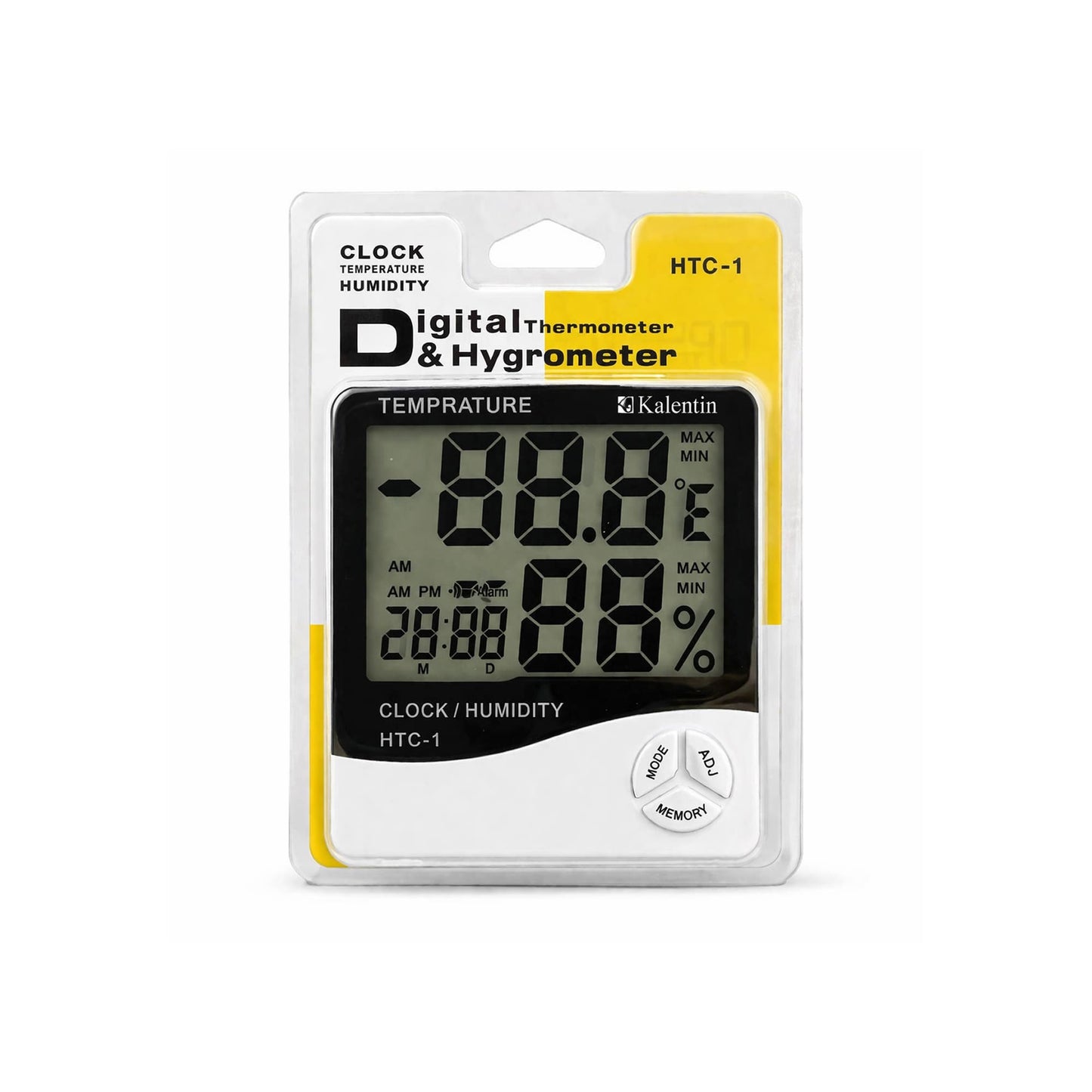 Termómetro e Higrómetro Digital HTC-1 con Reloj