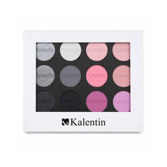 Paleta de Sombras Kalentin Rosa, Gris y Negro – 12 Tonos