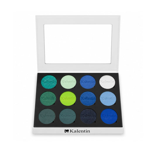 Paleta de Sombras Kalentin Verde y Azul – 12 Tonos