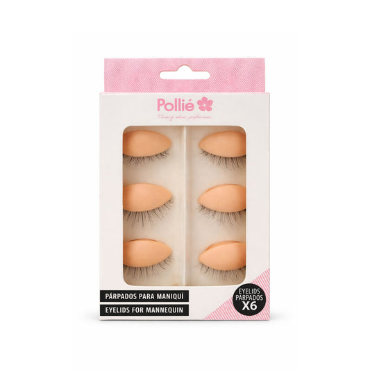 Párpados para Maniquí Pollié para Prácticas de Extensión de Pestañas
