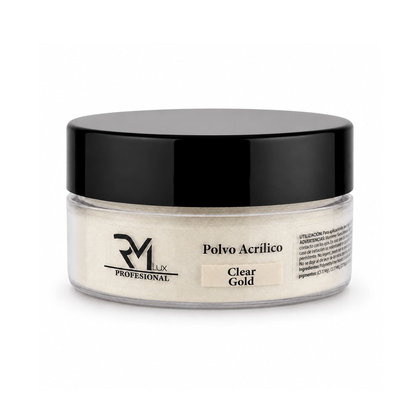 Polvo Acrílico Clear Gold 40g RM Lux