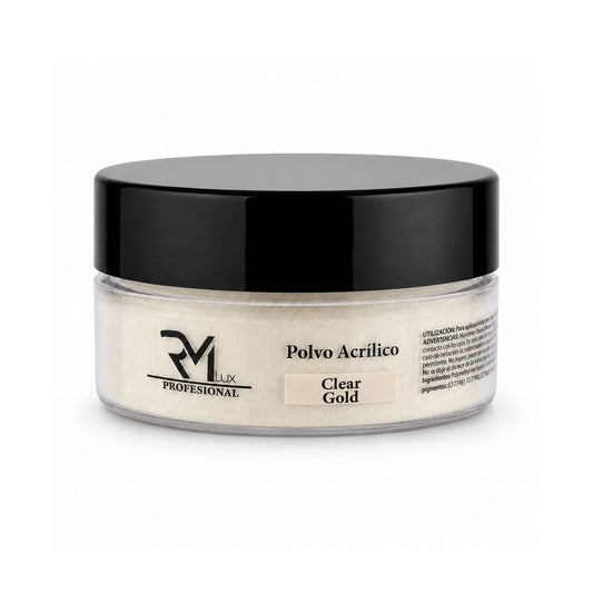 Polvo Acrílico Clear Gold 40g RM Lux