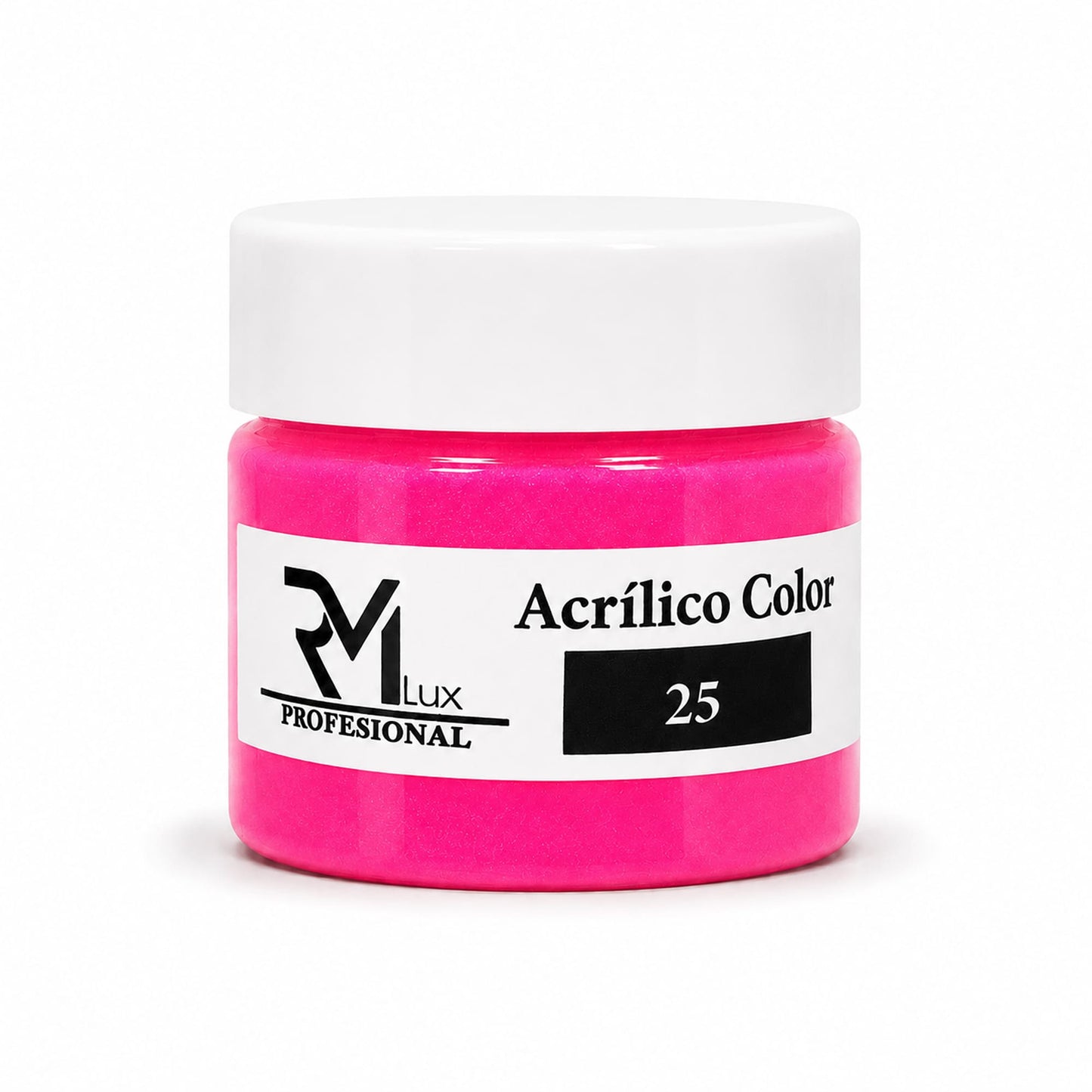 Polvo Acrílico Color 25 Fucsia Neón 10g RM Lux