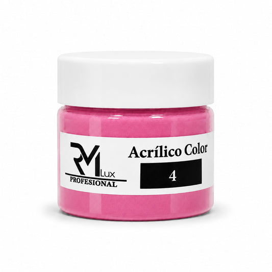 Polvo Acrílico Color 4 Rosa Frambuesa 10g RM Lux