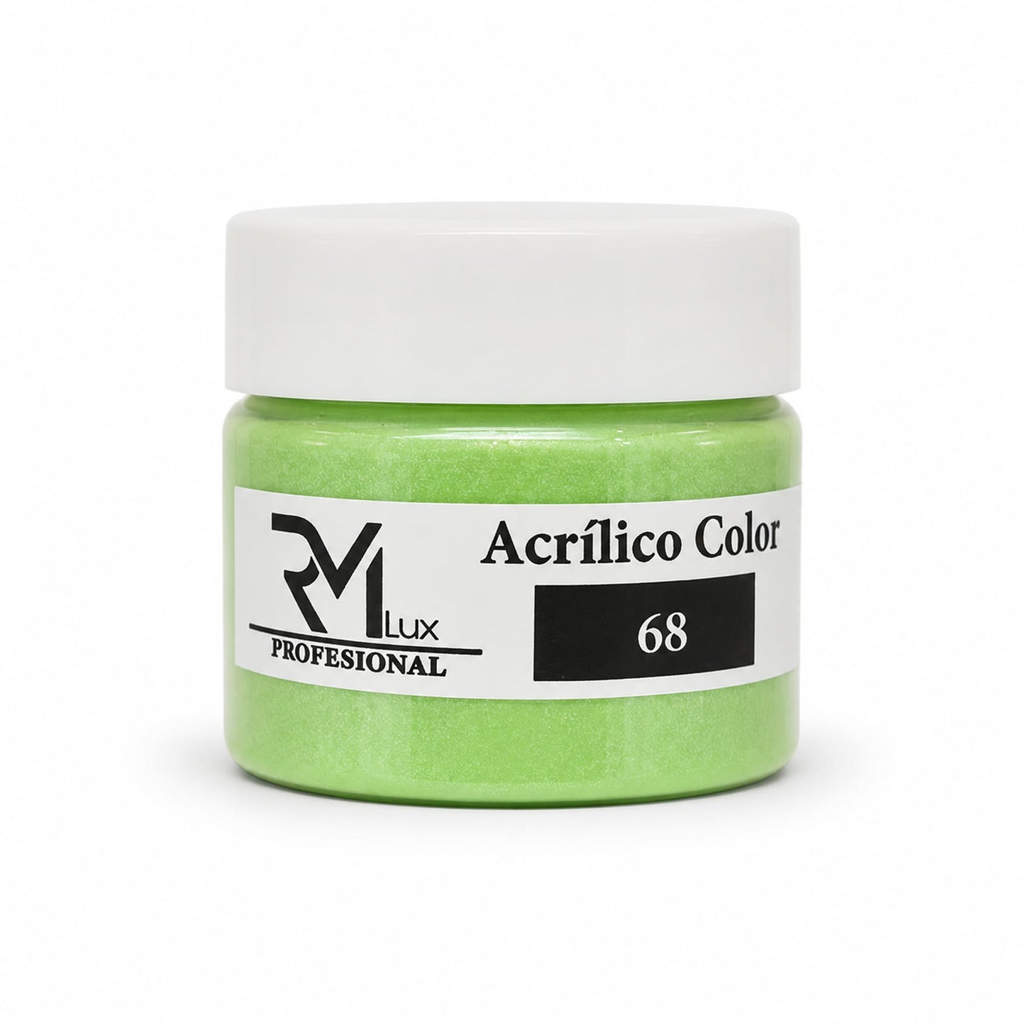 Polvo Acrílico Color 68 Verde Lima Brillante 10g RM Lux