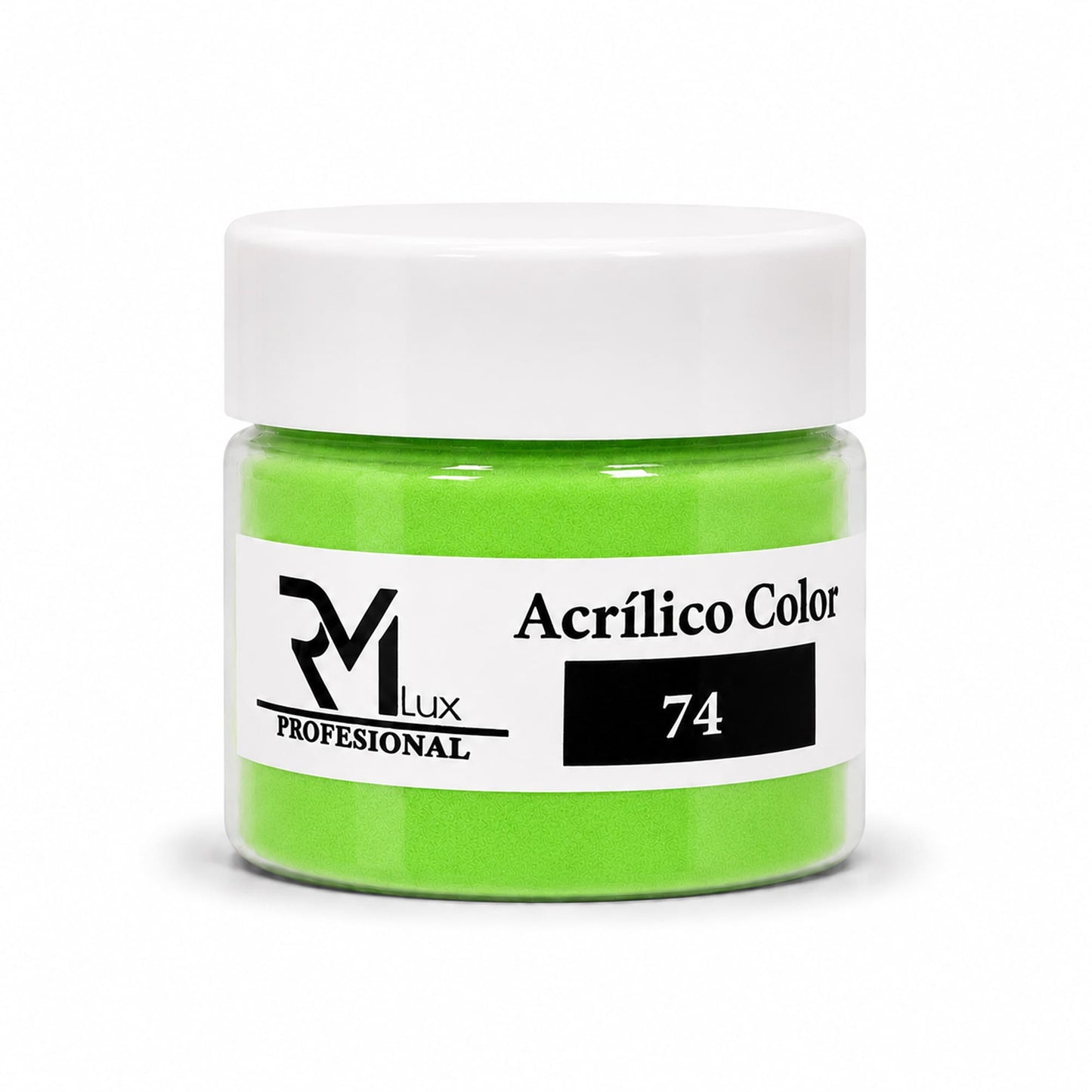 Polvo Acrílico Color 74 Verde Neón 10g RM Lux