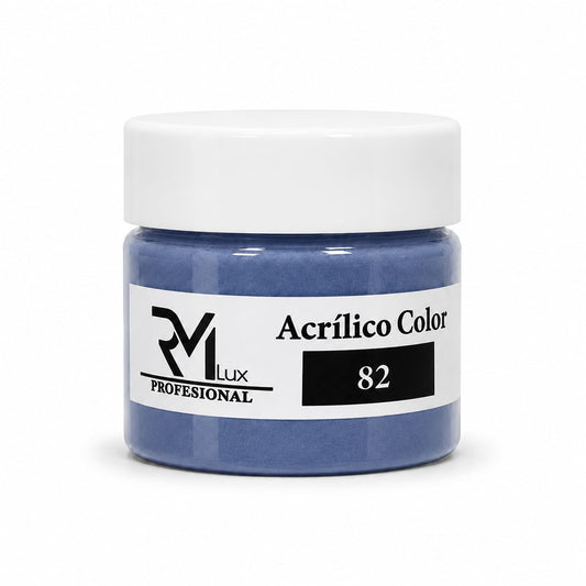 Polvo Acrílico Color 82 Azul Pizarra 10g RM Lux