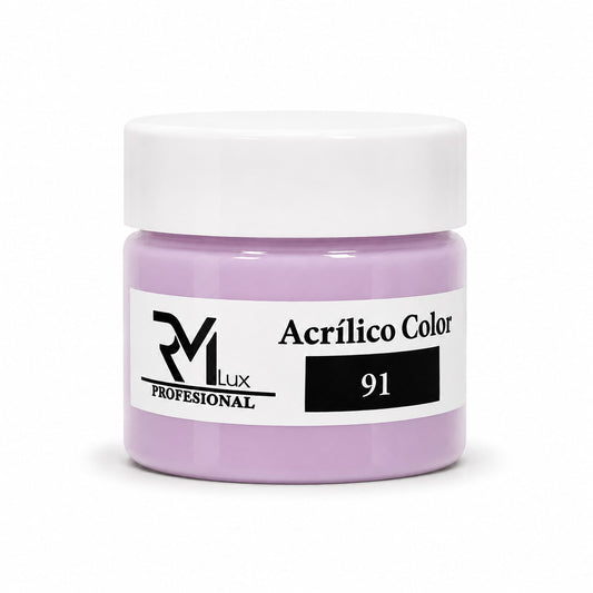 Polvo Acrílico Color 91 Lila Pastel 10g RM Lux